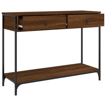 vidaXL Τραπέζι Κονσόλα Καφέ Δρυς 100x34,5x75cm Επεξεργασμένο Ξύλο 1 τεμ.
