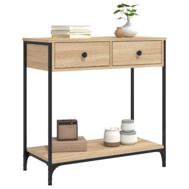 vidaXL Τραπέζι Κονσόλα Sonoma Δρυς 75x34,5x75cm Επεξεργασμένο Ξύλο 1 τεμ.