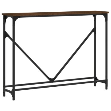 vidaXL Τραπέζι Κονσόλα Καφέ Δρυς 102x22,5x75cm από Επεξεργ. Ξύλο 1 τεμ.