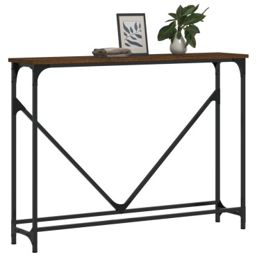 vidaXL Τραπέζι Κονσόλα Καφέ Δρυς 102x22,5x75cm από Επεξεργ. Ξύλο 1 τεμ.