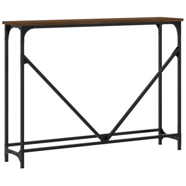 vidaXL Τραπέζι Κονσόλα Καφέ Δρυς 102x22,5x75cm από Επεξεργ. Ξύλο 1 τεμ.