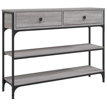 vidaXL Τραπέζι Κονσόλα Γκρι Sonoma 100x25x75cm Επεξεργασμένο Ξύλο 1 τεμ.