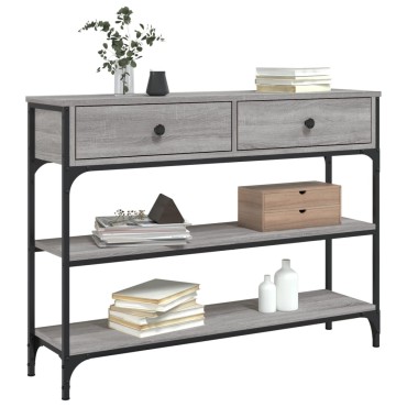vidaXL Τραπέζι Κονσόλα Γκρι Sonoma 100x25x75cm Επεξεργασμένο Ξύλο 1 τεμ.