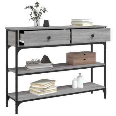 vidaXL Τραπέζι Κονσόλα Γκρι Sonoma 100x25x75cm Επεξεργασμένο Ξύλο 1 τεμ.
