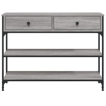 vidaXL Τραπέζι Κονσόλα Γκρι Sonoma 100x25x75cm Επεξεργασμένο Ξύλο 1 τεμ.