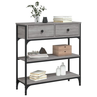 vidaXL Τραπέζι Κονσόλα Γκρι Sonoma 72,5x25x75cm Επεξεργασμένο Ξύλο 1 τεμ.