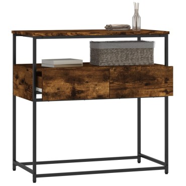 vidaXL Τραπέζι Κονσόλα Καπνιστή Δρυς 75x40x75cm Επεξεργ. Ξύλο 1 τεμ.