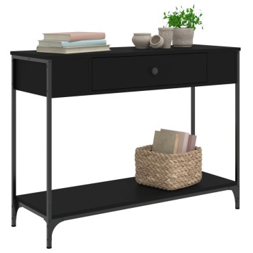 vidaXL Τραπέζι Κονσόλα Μαύρο 100x34x75cm από Επεξεργ. Ξύλο 1 τεμ.