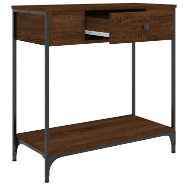 vidaXL Τραπέζι Κονσόλα Καφέ Δρυς 75x34,5x75cm Επεξεργασμένο Ξύλο 1 τεμ.