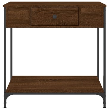 vidaXL Τραπέζι Κονσόλα Καφέ Δρυς 75x34,5x75cm Επεξεργασμένο Ξύλο 1 τεμ.
