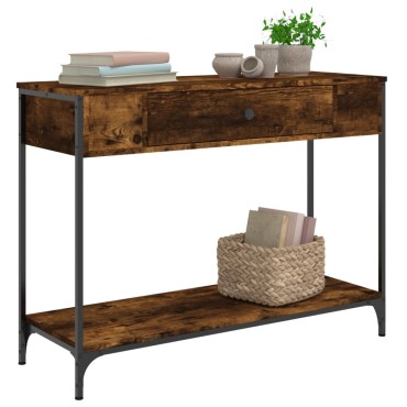 vidaXL Τραπέζι Κονσόλα Καπνιστή Δρυς 100x34,5x75cm Επεξεργ. Ξύλο 1 τεμ.