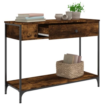 vidaXL Τραπέζι Κονσόλα Καπνιστή Δρυς 100x34,5x75cm Επεξεργ. Ξύλο 1 τεμ.
