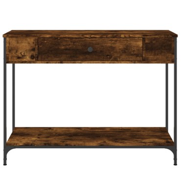 vidaXL Τραπέζι Κονσόλα Καπνιστή Δρυς 100x34,5x75cm Επεξεργ. Ξύλο 1 τεμ.
