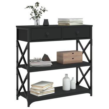 vidaXL Τραπέζι Κονσόλα Μαύρο 75x28x75cm από Επεξεργ. Ξύλο 1 τεμ.