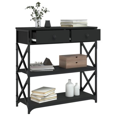 vidaXL Τραπέζι Κονσόλα Μαύρο 75x28x75cm από Επεξεργ. Ξύλο 1 τεμ.