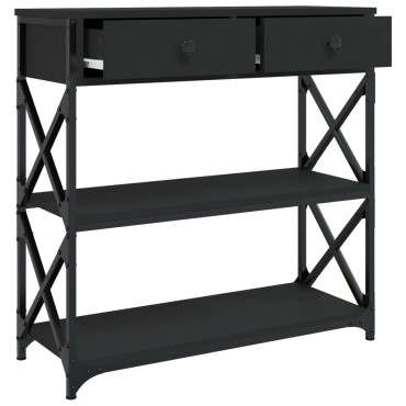vidaXL Τραπέζι Κονσόλα Μαύρο 75x28x75cm από Επεξεργ. Ξύλο 1 τεμ.