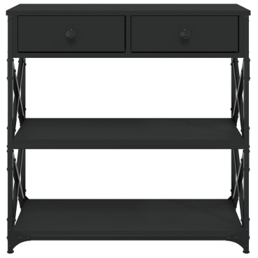 vidaXL Τραπέζι Κονσόλα Μαύρο 75x28x75cm από Επεξεργ. Ξύλο 1 τεμ.