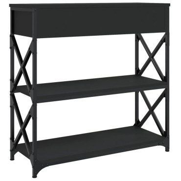 vidaXL Τραπέζι Κονσόλα Μαύρο 75x28x75cm από Επεξεργ. Ξύλο 1 τεμ.