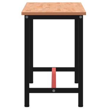 vidaXL Πάγκος Εργασίας 180x55x81,5εκ. από Μασίφ Ξύλο Οξιάς και Μέταλλο