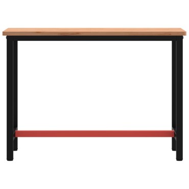 vidaXL Πάγκος Εργασίας 115x55x81,5εκ. από Μασίφ Ξύλο Οξιάς και Μέταλλο