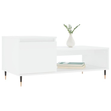 vidaXL Τραπεζάκι Σαλονιού Λευκό 100x50x45cm Επεξεργασμένο Ξύλο 1 τεμ.