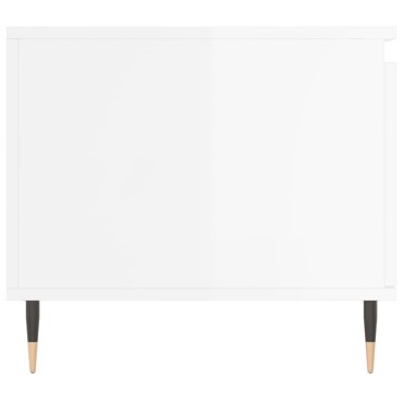 vidaXL Τραπεζάκι Σαλονιού Γυαλ. Λευκό 100x50x45cm Επεξεργ. Ξύλο 1 τεμ.