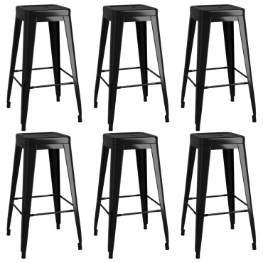 vidaXL Σετ Επίπλων Μπαρ 7 τεμ. Λευκό & Μαύρο 120x60x105cm