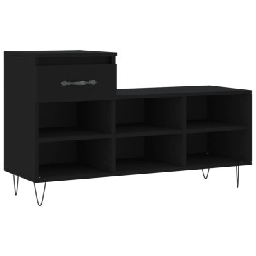vidaXL Παπουτσοθήκη Μαύρο 102x36x60cm από Επεξεργασμένο Ξύλο