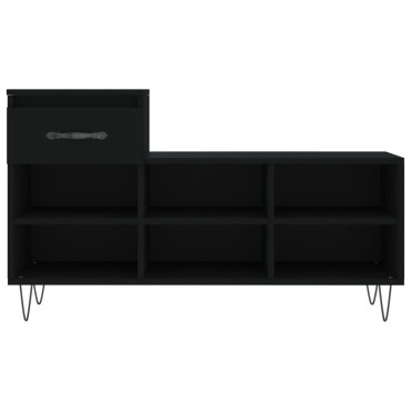 vidaXL Παπουτσοθήκη Μαύρο 102x36x60cm από Επεξεργασμένο Ξύλο