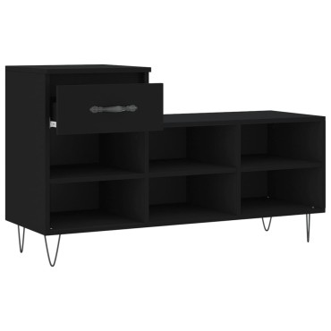 vidaXL Παπουτσοθήκη Μαύρο 102x36x60cm από Επεξεργασμένο Ξύλο