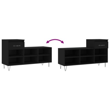 vidaXL Παπουτσοθήκη Μαύρο 102x36x60cm από Επεξεργασμένο Ξύλο