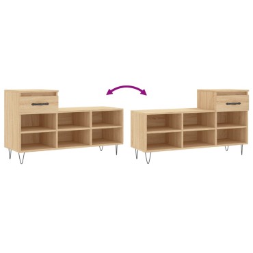 vidaXL Παπουτσοθήκη Sonoma Δρυς 102x36x60cm από Επεξεργασμένο Ξύλο