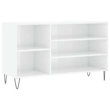 vidaXL Παπουτσοθήκη Γυαλιστερό Λευκό 102x36x60cm Επεξεργασμένο Ξύλο