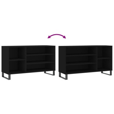 vidaXL Παπουτσοθήκη Μαύρο 102x36x60cm από Επεξεργασμένο Ξύλο