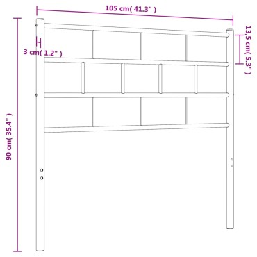 vidaXL Κεφαλάρι Μαύρο Μεταλλικό 105x3x90cm 1 τεμ.