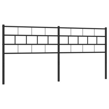 vidaXL Κεφαλάρι Μαύρο Μεταλλικό 206x3x90cm 1 τεμ.