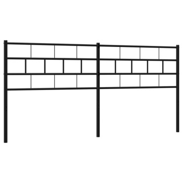vidaXL Κεφαλάρι Μαύρο Μεταλλικό 206x3x90cm 1 τεμ.