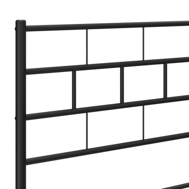 vidaXL Κεφαλάρι Μαύρο Μεταλλικό 206x3x90cm 1 τεμ.