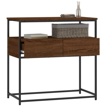 vidaXL Τραπέζι Κονσόλα Καφέ Δρυς 75x40x75cm Επεξεργασμένο Ξύλο 1 τεμ.