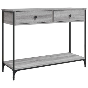 vidaXL Τραπέζι Κονσόλα Γκρι Sonoma 100x34,5x75cm Επεξεργασμένο Ξύλο 1 τεμ.