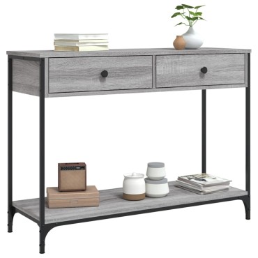 vidaXL Τραπέζι Κονσόλα Γκρι Sonoma 100x34,5x75cm Επεξεργασμένο Ξύλο 1 τεμ.