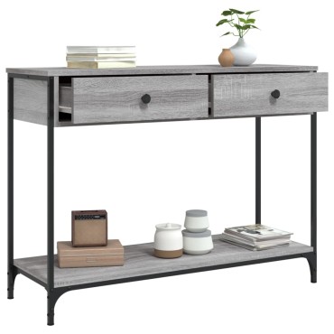 vidaXL Τραπέζι Κονσόλα Γκρι Sonoma 100x34,5x75cm Επεξεργασμένο Ξύλο 1 τεμ.