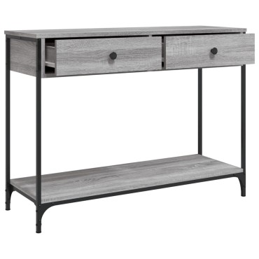 vidaXL Τραπέζι Κονσόλα Γκρι Sonoma 100x34,5x75cm Επεξεργασμένο Ξύλο 1 τεμ.