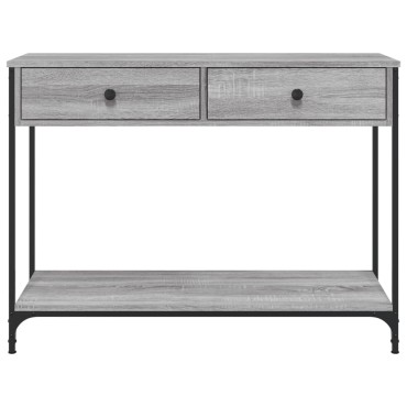 vidaXL Τραπέζι Κονσόλα Γκρι Sonoma 100x34,5x75cm Επεξεργασμένο Ξύλο 1 τεμ.