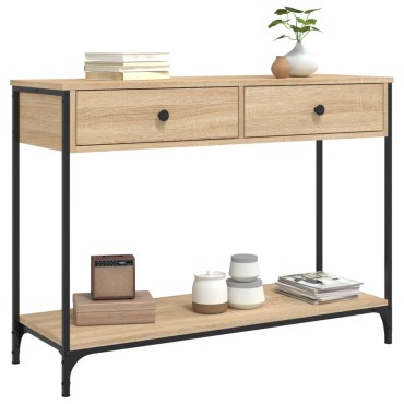vidaXL Τραπέζι Κονσόλα Sonoma Δρυς 100x34,5x75cm Επεξεργασμένο Ξύλο 1 τεμ.