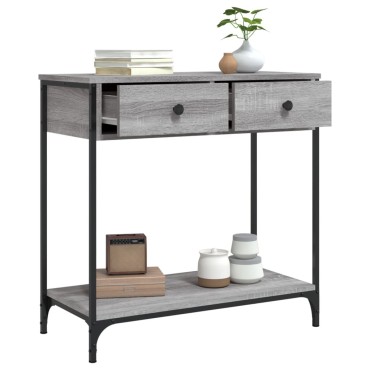 vidaXL Τραπέζι Κονσόλα Γκρι Sonoma 75x34,5x75cm Επεξεργασμένο Ξύλο 1 τεμ.