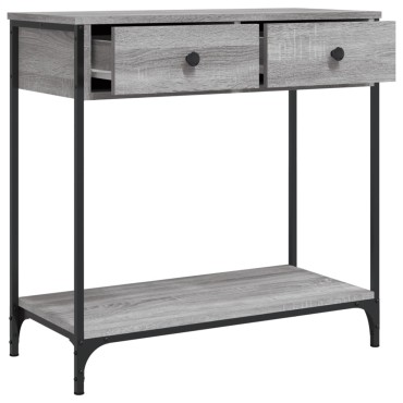 vidaXL Τραπέζι Κονσόλα Γκρι Sonoma 75x34,5x75cm Επεξεργασμένο Ξύλο 1 τεμ.