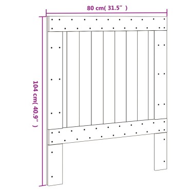 vidaXL Κεφαλάρι 80x104cm από Μασίφ Ξύλο Πεύκου 1 τεμ.