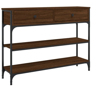 vidaXL Τραπέζι Κονσόλα Καφέ Δρυς 100x25x75cm Επεξεργασμένο Ξύλο 1 τεμ.