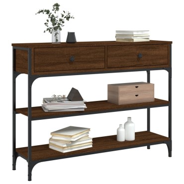 vidaXL Τραπέζι Κονσόλα Καφέ Δρυς 100x25x75cm Επεξεργασμένο Ξύλο 1 τεμ.